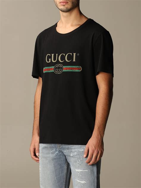 black gucci shirt men's|gucci black tee.